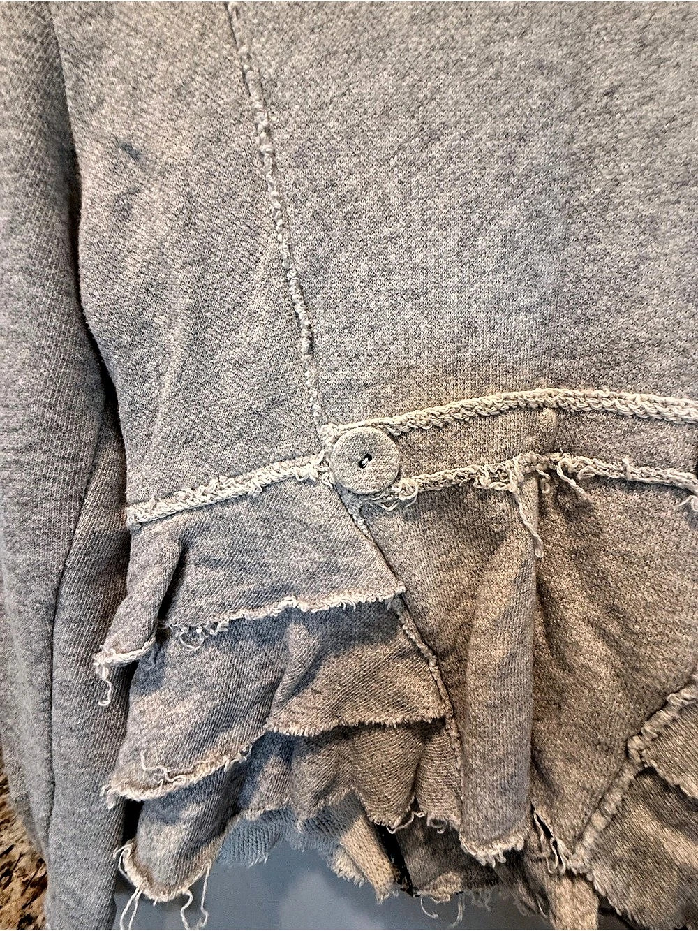 Sundance Joy Gray Ruffle Jacket, Size Small - Picture 10 of 10